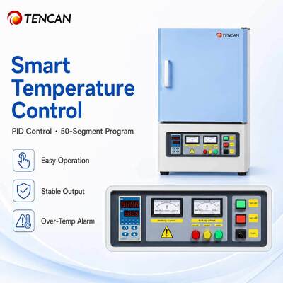 고온 애플리케이션을 위해 50 세그먼트 PID 제어 및 폴리 크리스탈린 멀라이트 섬유 부피와 1200°C 무플 오븐
