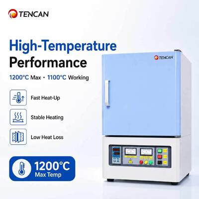 고온 애플리케이션을 위해 50 세그먼트 PID 제어 및 폴리 크리스탈린 멀라이트 섬유 부피와 1200°C 무플 오븐