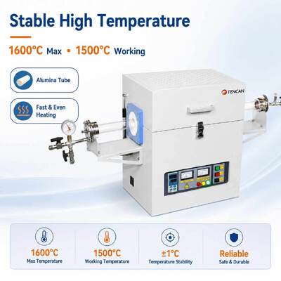 TENCAN TC-16MT 1600C MoSi2 히터 튜브 퍼니스 B 유형 열전대 알루미나 튜브 전기 실험실 소결 오븐 열처리
