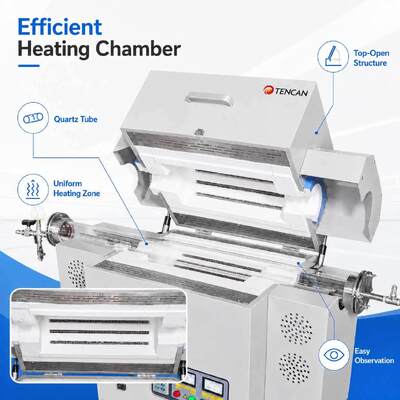 TENCAN TC-12NRT 고온 1200C 실험실 진공 관형 전기로 MOSI2 가열 요소 고순도 석영/알루미나 소재