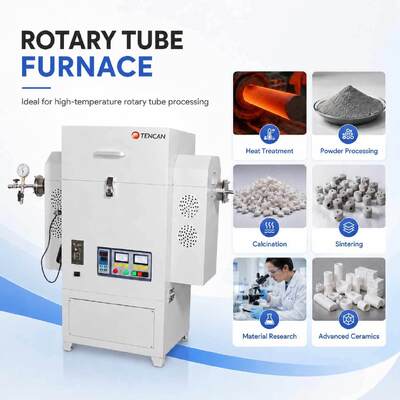 TENCAN TC-12NRT 고온 1200C 실험실 진공 관형 전기로 MOSI2 가열 요소 고순도 석영/알루미나 소재