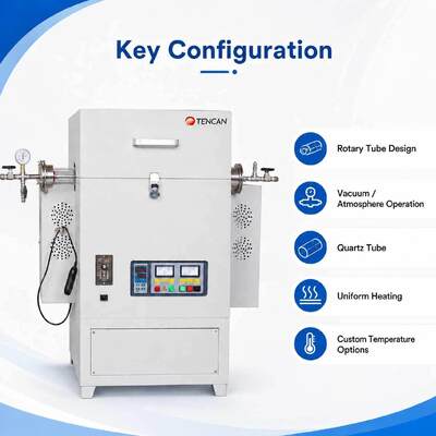 TENCAN TC-12NRT 고온 1200C 실험실 진공 관형 전기로 MOSI2 가열 요소 고순도 석영/알루미나 소재