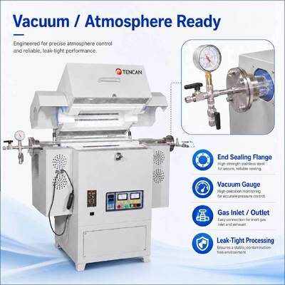 TENCAN TC-12NRT 고온 1200C 실험실 진공 관형 전기로 MOSI2 가열 요소 고순도 석영/알루미나 소재