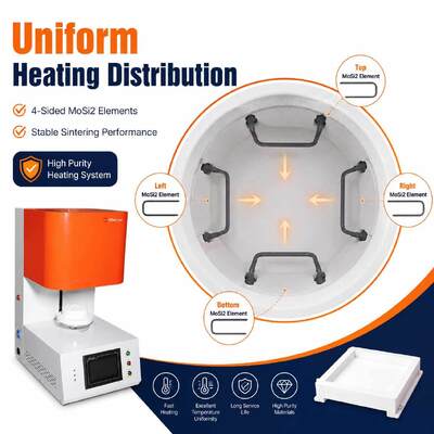 TENCAN TC-BDF-1L 1700C Dental Lab Zirconia Porcelain Sintering Furnace 1C Accuracy MoSi2 Heating Elements for Tooth