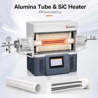 TENCAN TC-14ST 1400C 진공관로 SiC 히터 S 형 열전대 고온 알루미나 튜브 실험실 분할 소결 오븐